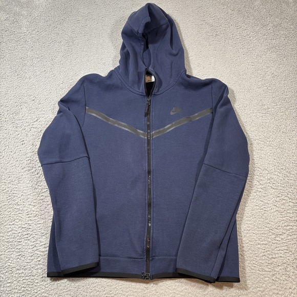 Nike Sportswear Tech Fleece Men Sz L Full Zip Hoodie University Blue CU4489-410 - Picture 1 of 9